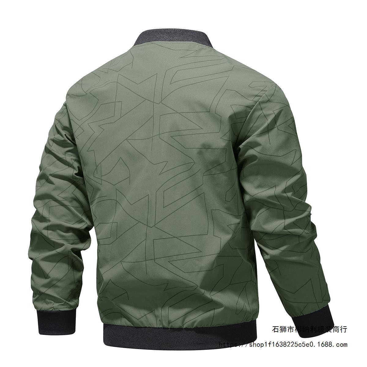 2024 chaqueta para hombre primavera y otoño simple moda joven béisbol cuello chaqueta casual para hombre fábrica venta al por mayor transfronteriza