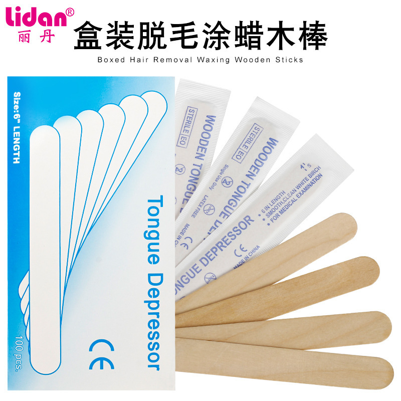100 Boxed Wooden Stick for Hair Removal 15CM Separate Packaging Wax Stick Wax Stick Wax Removal Tool 100 Boxed Wooden Stick for Hair Removal 15CM Separate Packaging Wax Stick Wax Stick Wax Removal Tool