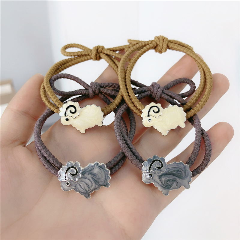 Cordero coreano cabello de cordero atado banda de goma anillo de cabello simple anillo de cuero temperamento cabello de cola de caballo adornamiento para el cabello