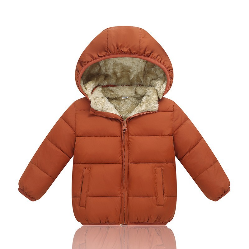 Ropa de Algodón para Niños Invierno 2025, Chaqueta con Capucha para Bebés, Forrada de Felpa y Gruesa, para Niños y Niñas, Ropa de Algodón para Niños Pequeños y Medianos
