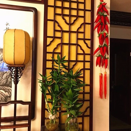 New Year decorations large Chinese knot pendant fabric pepper string pendant simulated red pepper 18-head Chinese knot