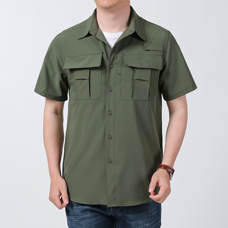 26 New Summer Style Men's Workwear Short-Sleeve Shirt with Back Vents and Multiple Pockets, Quick-Dry and Stretchy, 266 Cross-Border Hot Item 26 New Summer Style Men's Workwear Short-Sleeve Shirt with Back Vents and Multiple Pockets, Quick-Dry and Stretchy, 266 Cross-Border Hot Item