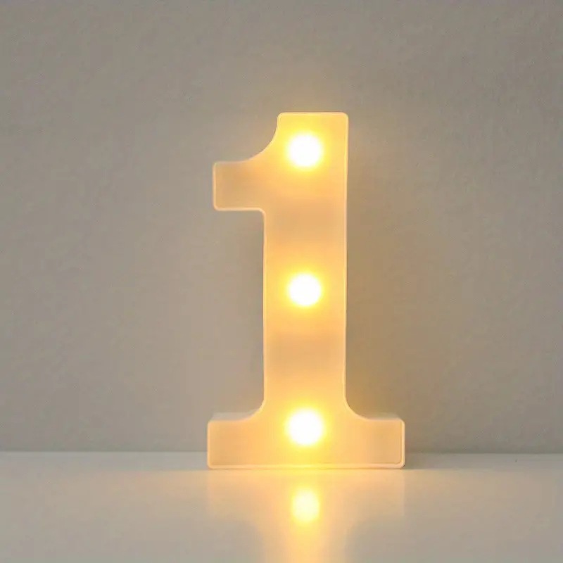 Amazon (16cm) LED blanco inglés número de letras lámpara de cumpleaños propuesta de matrimonio atmósfera lámpara LED lámpara decorativa