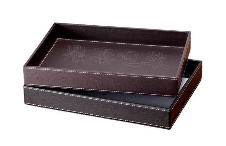 批发高档PU皮质托盘方形皮革置物盘家用收纳盒酒店用品加工皮盒