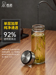 玻璃杯單層加厚高顏值透明家用水杯男女大容量簡約個性杯子