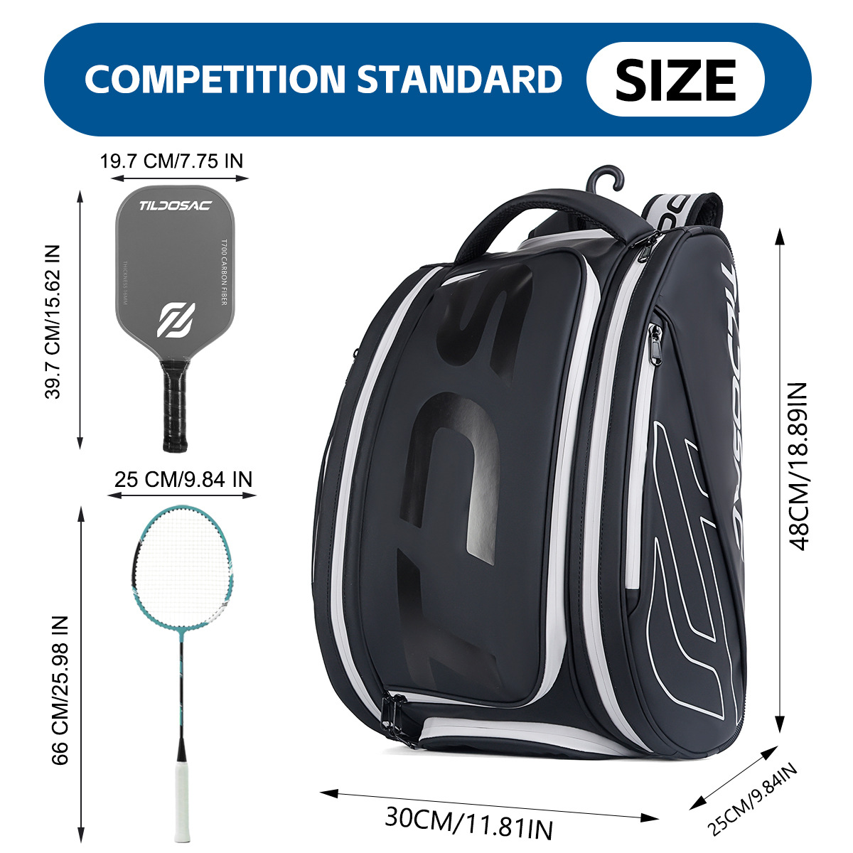 Amazon's New Pickleball Bag, Large-Capacity Backpack, Multi-Functional Tennis Bag, Multi-Functional Popular Badminton Bag
