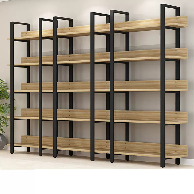 书架简易落地置物架多层客厅办公室铁艺钢木书柜卧室货架储物架子