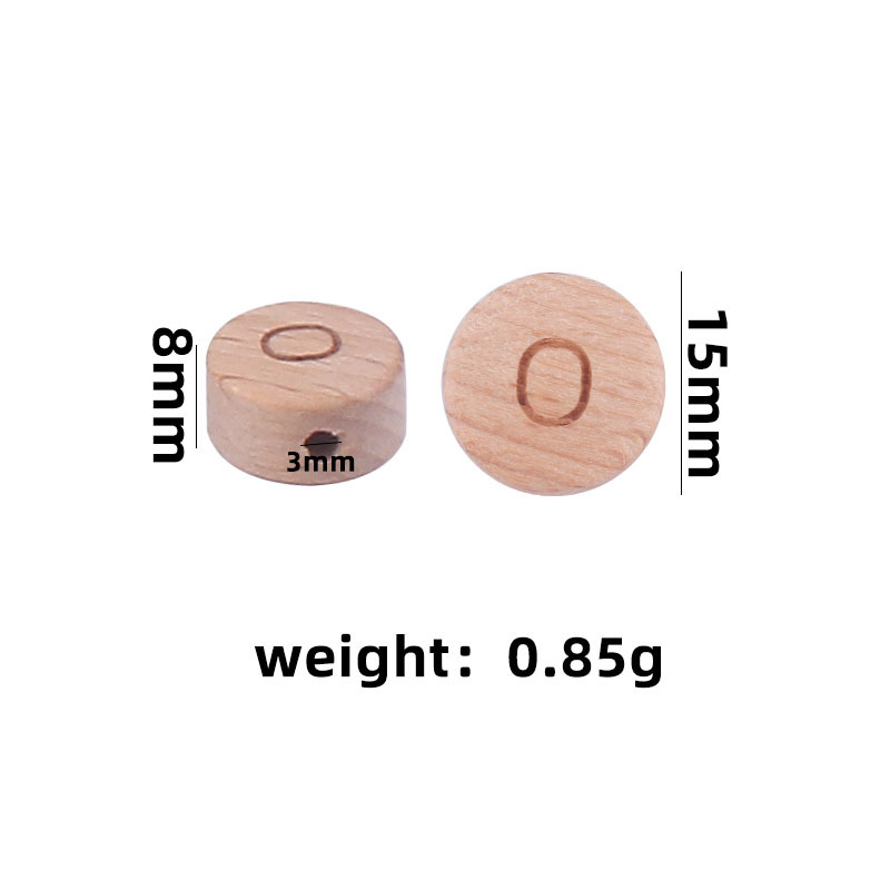 15mm redondo 26 letras inglesas haya joyería tesoro nombre palabra DIY chupete cadena mordedor pulsera DIY Accesorios