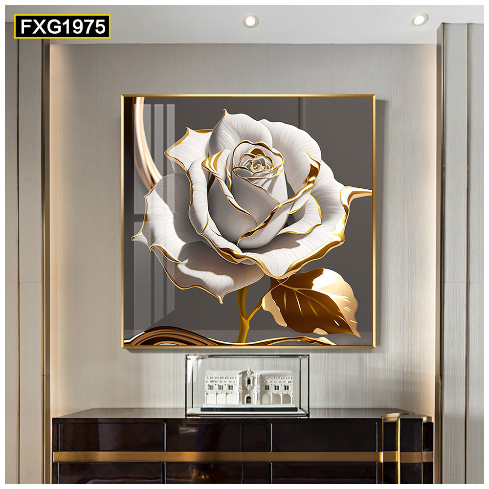 Pintura decorativa moderna de lujo ligero de alta gama sala de estar atmósfera de alto nivel sala de comedor mural arte abstracto cuadrado porche colgante pintura