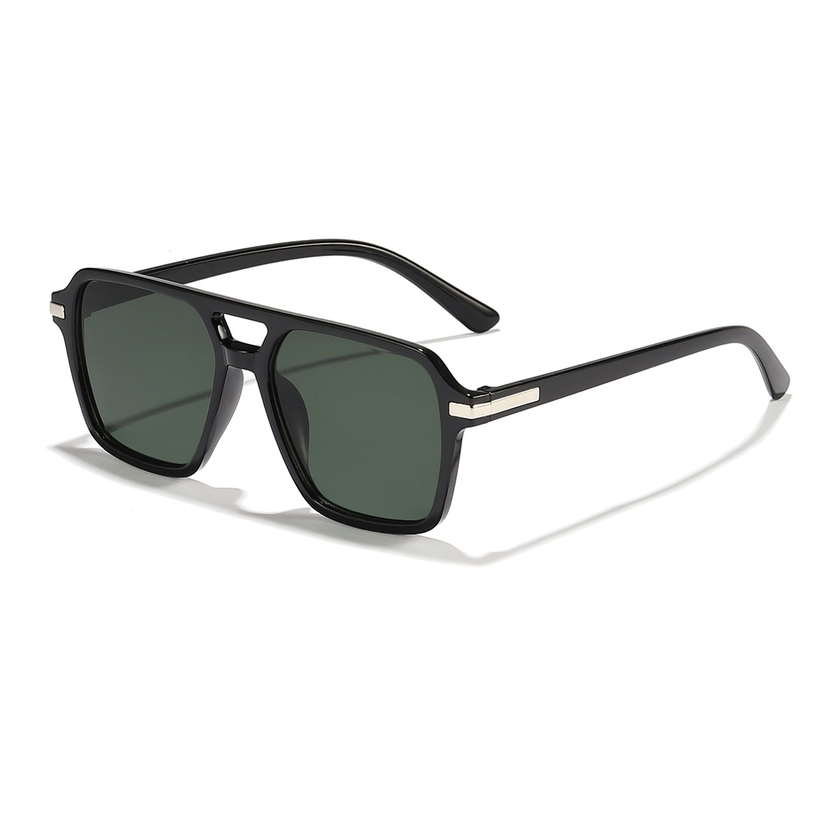 2024 nuevas gafas de sol piloto de marco cuadrado de doble viga europeas y americanas para hombres, gafas de sol ligeras de conducción al aire libre con protección UV