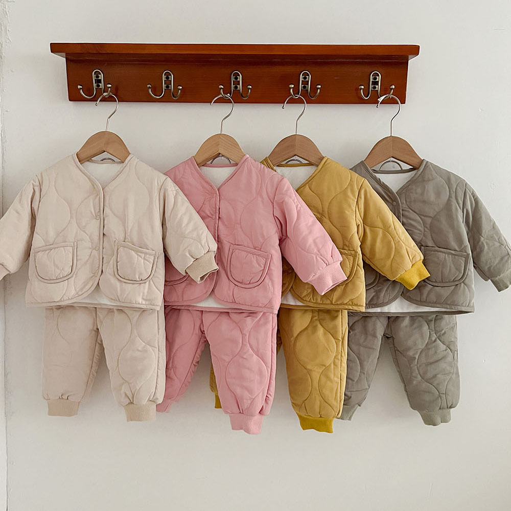 2023冬装新品男女童棉服套装婴幼儿宝宝保暖加厚秋冬季棉衣两件套