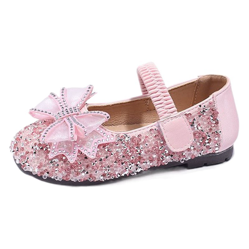 Обувь принцессы для девочек 2024 года, весна и осень, новые детские туфли со стразами для маленьких девочек, танцевальная обувь для девочек