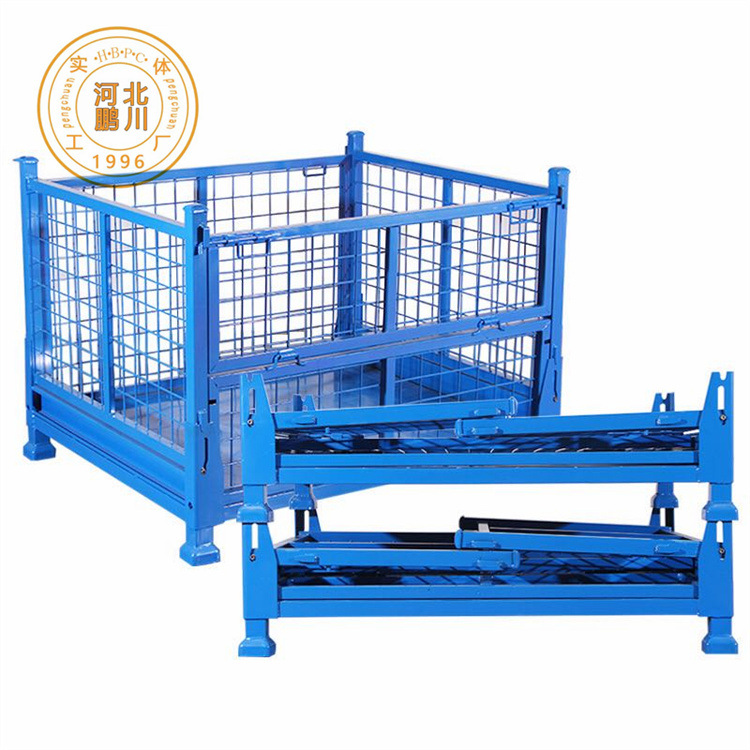 源头厂家车间钢制零件铁框可堆垛网格金属周转箱重型铁质零件框