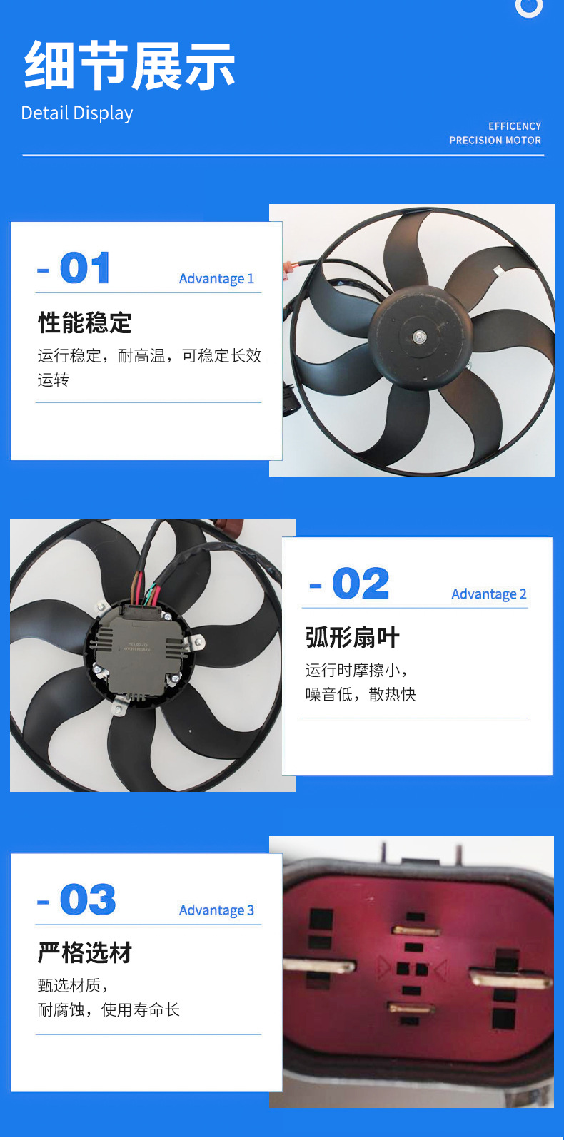Manufacturer's Car Radiator for Sagitar, Magotan, Lavida Main Fan 1Td 959 455 Cooling Fan
