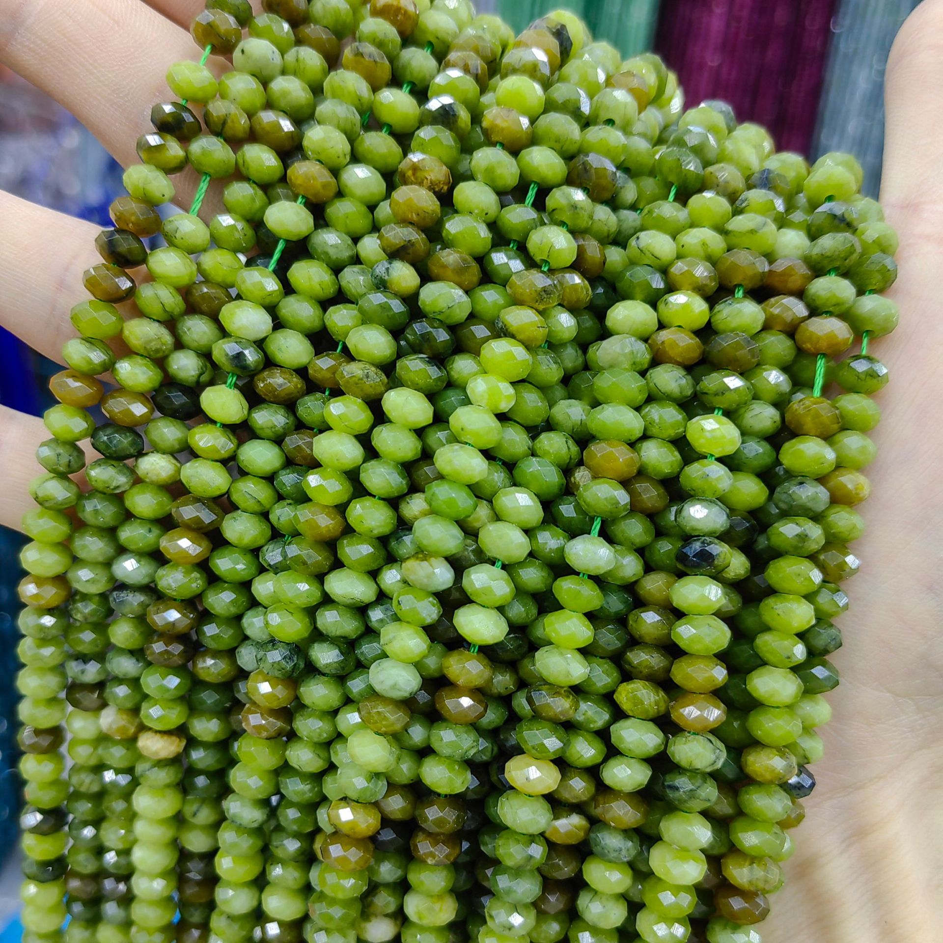 Piedra natural cristal natural 6mm * 4mm faceta divisor de platillo volador cuentas separadoras cuentas dispersas joyas semiacabadas DIY