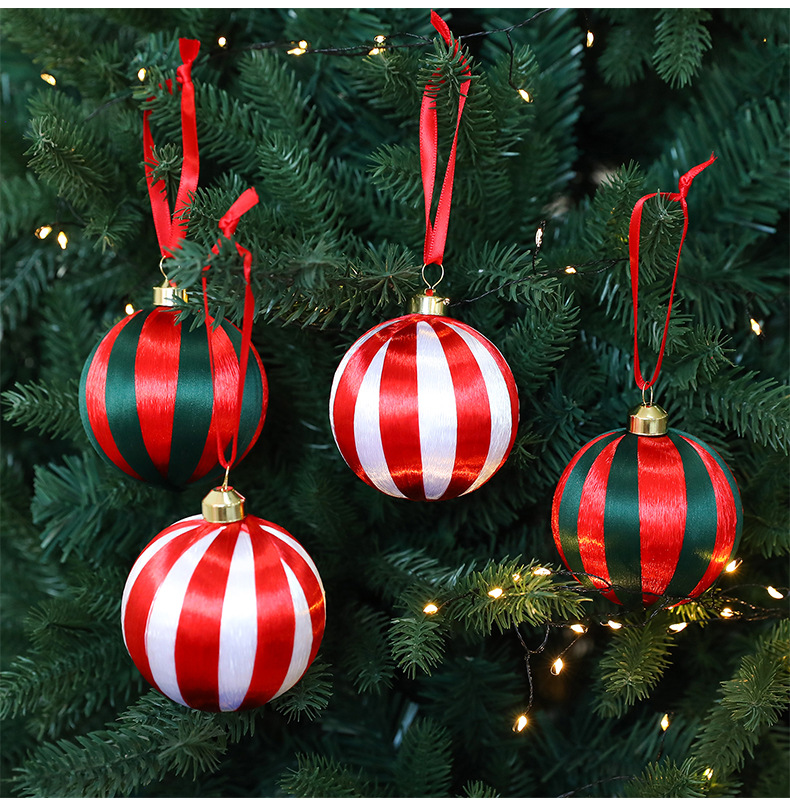 Boules de Noël en plastique de 8 cm emballées – Lot de 12 (6 rouges/vertes et 6 rouges/blanches, emballage en boîte pliable, décoration pour sapin de Noël, décoration de vitrine)_voghion.com