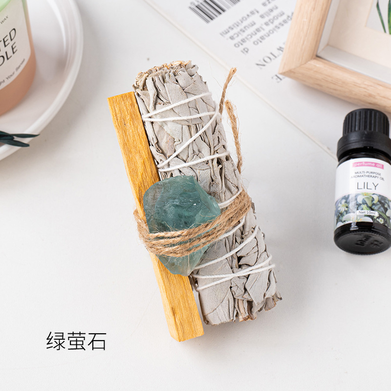 アメリカのカリフォルニア産ホワイトセージ、シダー、ラベンダー、ブルーグラスのアロマセット、空間浄化用聖なる木ホワイトセージ