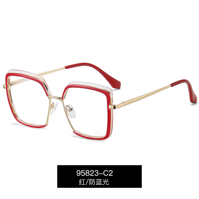 95823 Cruz-frontera de las mujeres Anti-azul claro europeo y americano ins moda TR90 llano gafas primavera pierna gafas marco