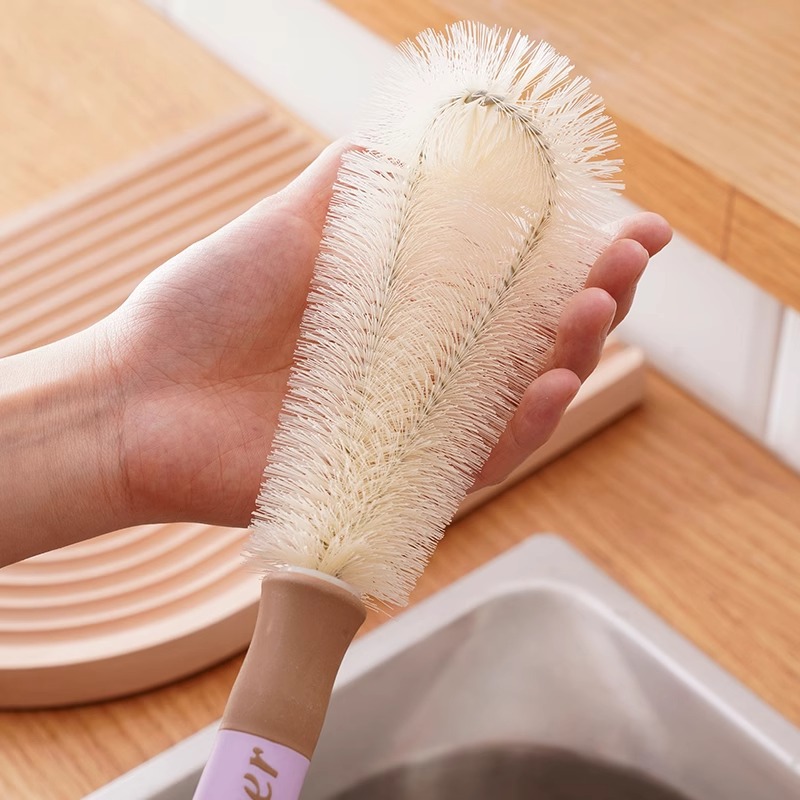 Cepillo de taza, artefacto de limpieza de taza de agua doméstica, cepillo especial para taza, máquina de leche de soja, cepillo pequeño de mango largo, cepillo para biberón