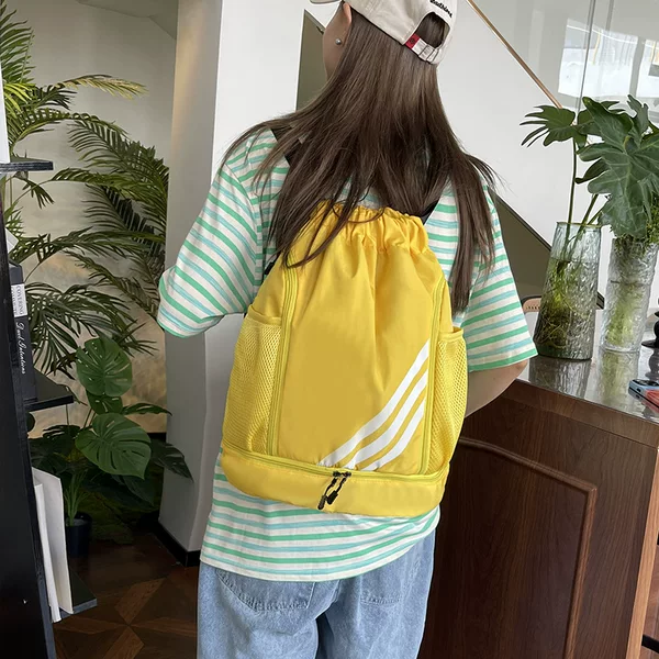 Cross-Border Oxford Cloth Drawstring Bag Casual Travel Backpack Drawstring Pouch Large Capacity Outdoor Sports Storage Football Basket