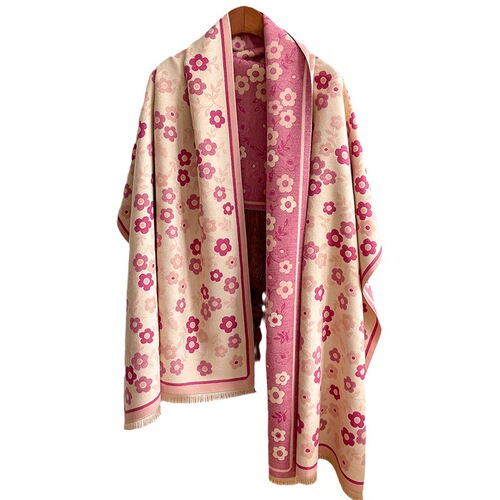  new autumn and winter color matching versatile imitation cashmere scarf for women European and American style warm scarf winter warm shawl