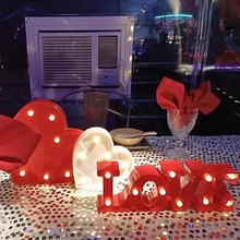 跨境直供love连体字母灯七夕情人节LED装饰灯后备箱告白道具气氛