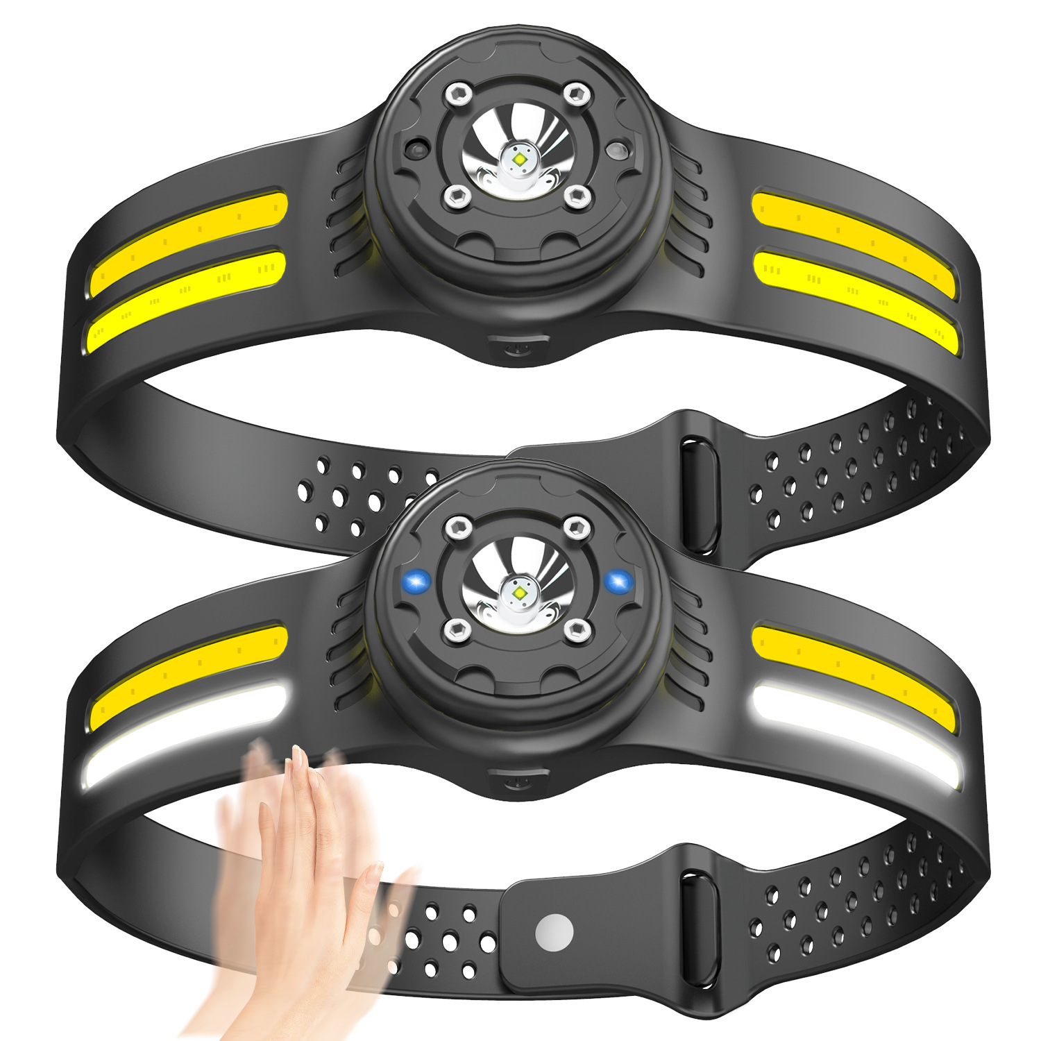 Transfronterizo nuevo faro de alta potencia al aire libre iluminación brillante montado en la cabeza lámpara de pesca nocturna larga resistencia lámpara portátil al aire libre