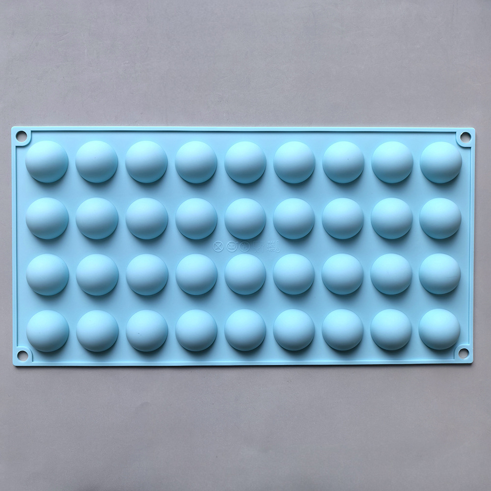 36 pequeños semicírculos 438 chocolate molde de silicona pudín pastel molde de postre jabón utensilios azules