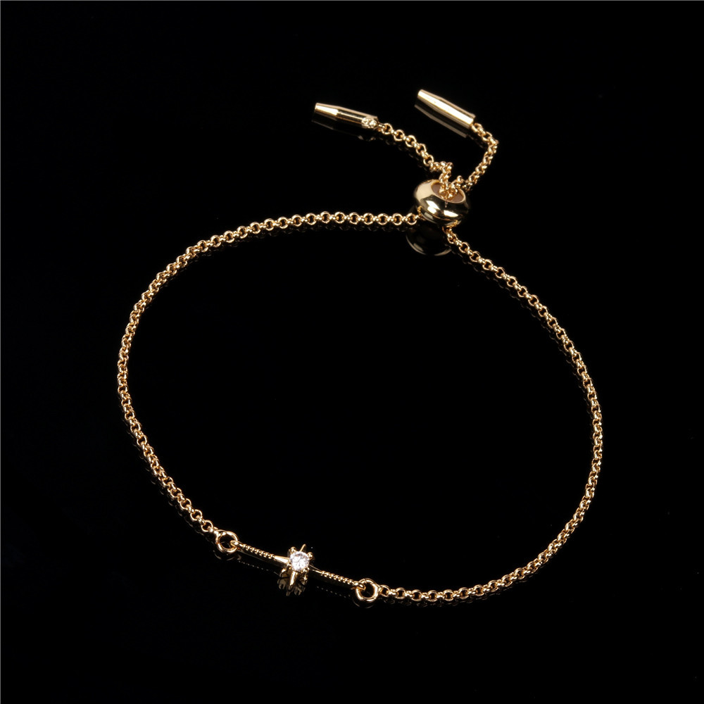 Vente En Gros Bijoux Étoile Épissage Cuivre Incrusté De Zircon Bracelet Nihaojewelry display picture 7