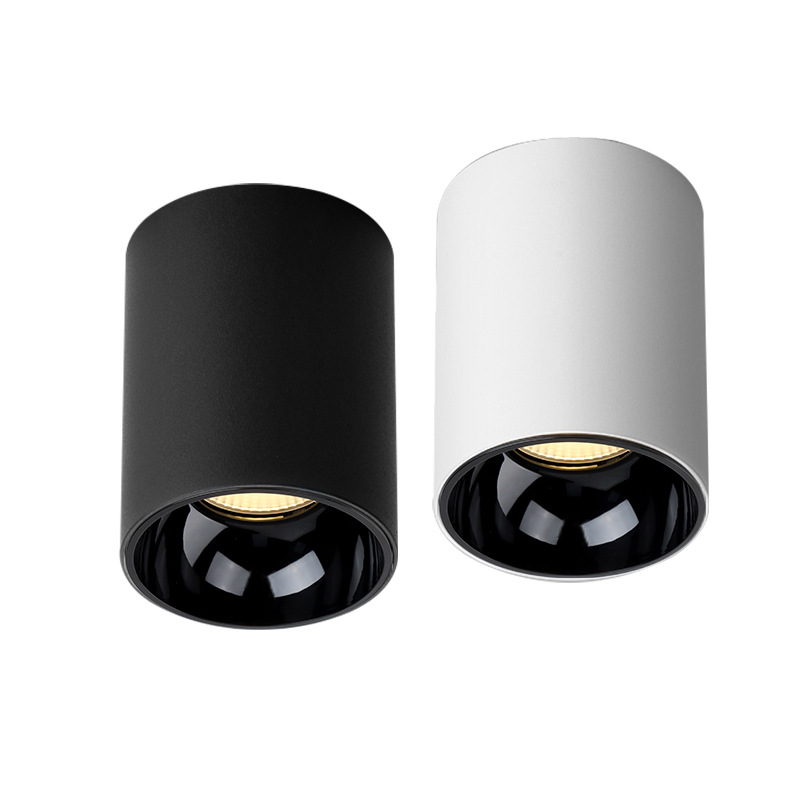 LED superficie montada downlight COB superficie montada proyector agujero-libre techo downlight redondo 15w18w24w tienda lámpara de techo