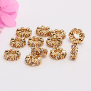14K����ɫ΢��ʯ ����Ȧ�����Ʒ��� �ֹ�diy��朵�����Ȧ
