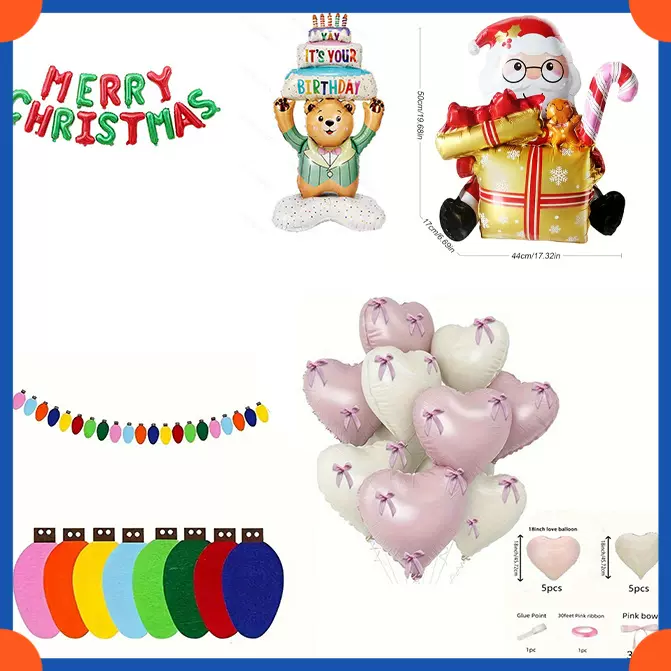 圣诞节气球卡通异形铝膜气球圣诞老人圣诞快乐布置平安夜装饰用品