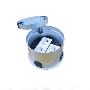 Customized Round Marble Floor Embedded USB Charger Socket with Dual USB Charging Ports, Made of Pure Copper, with Two or Three Plugs