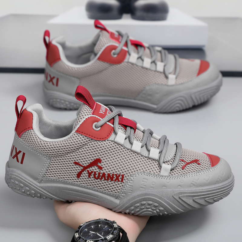 Forrest Gump Shoes Men's 2025 Summer Style Mesh Breathable Lightweight Simple Casual Shoes Lace-Up Soft Sole Comfortable Trendy Men's Shoes