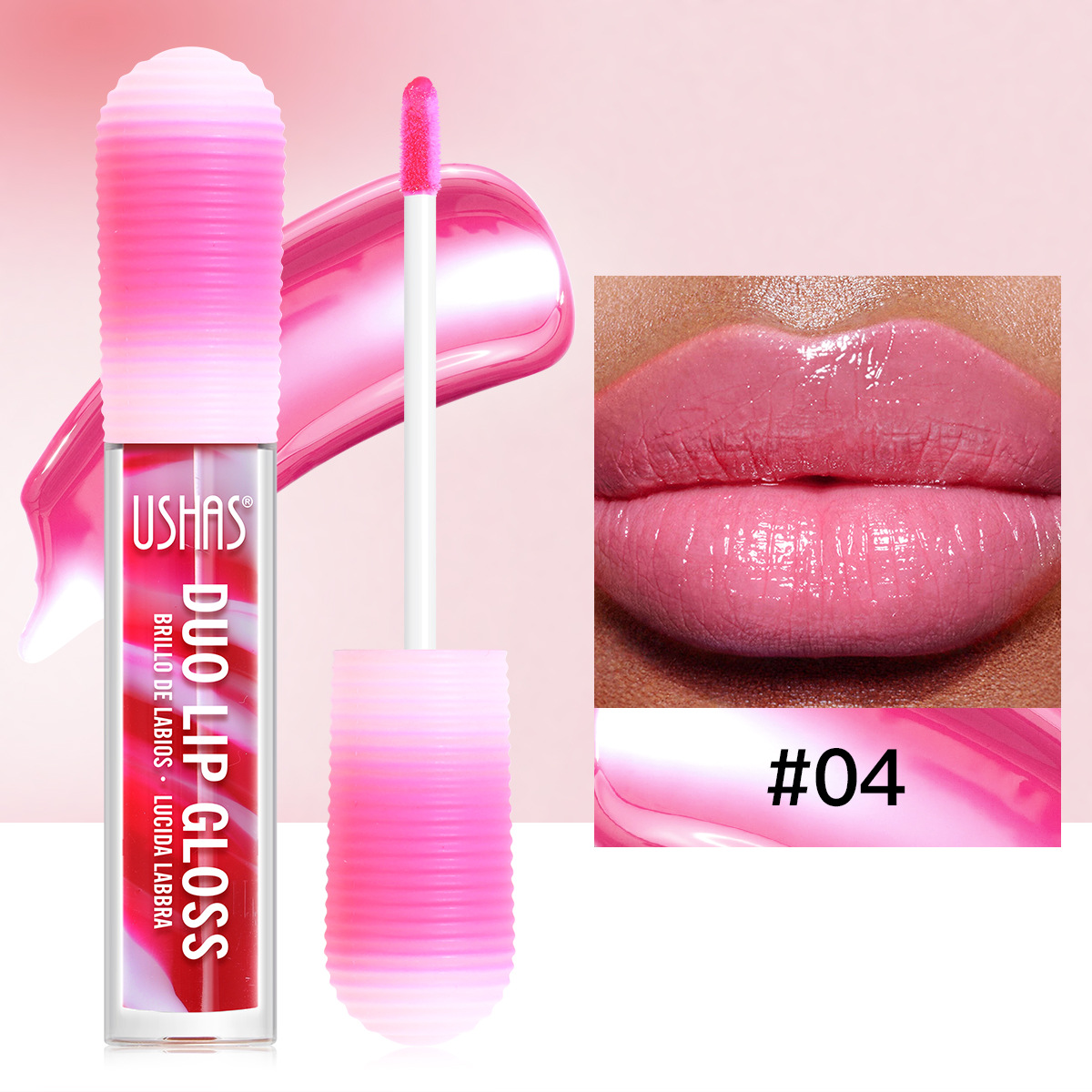 USHAS European and American Cross-border spot lápiz labial líquido esmalte de labios brillo de labios taza antiadherente brillo de labios no decoloro UC062
