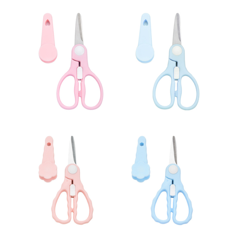 Baby complementary food scissors can cut meat dishes stainless steel food scissors children's eating out with portable baby small size scissors