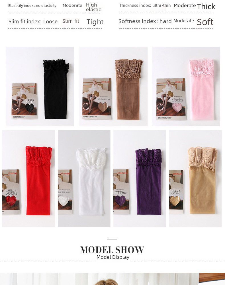 Europe et États-Unis chaussettes sexy au genou bas antidérapants bas chaussettes cuisses chaussettes hautes fines femmes usine directe en gros Yiwu_voghion.com