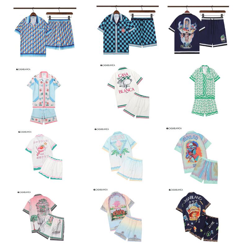 Casablanca Shirt Summer Beach Shirt Trendy Brand CASA Fantyprint Shirt Hawaiian Men and Women Shirt