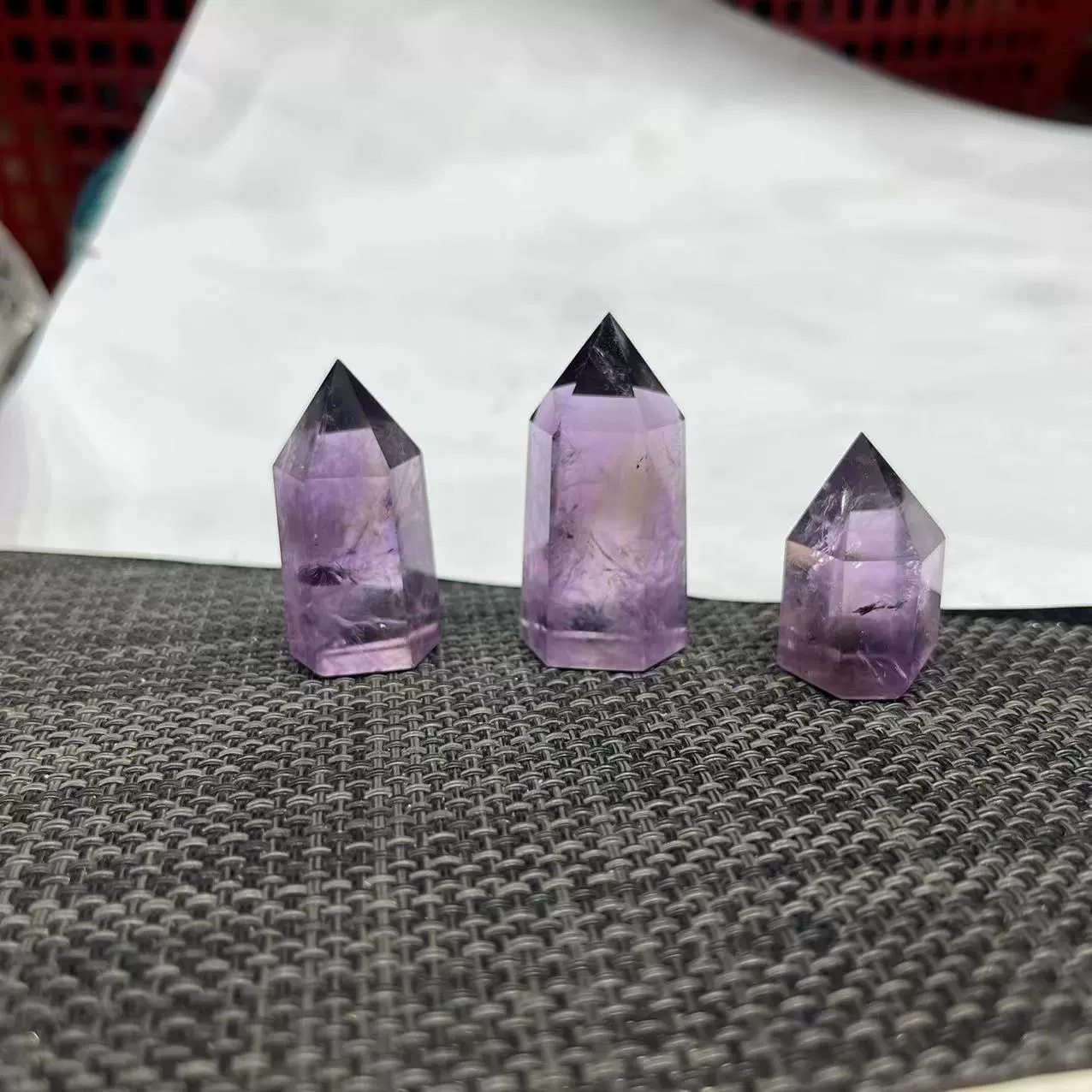 东海天然水晶柱批发紫水晶六棱柱单尖柱能量宝石水晶工艺品热销