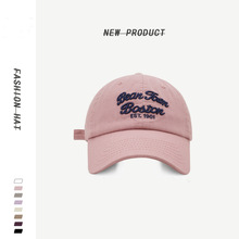 帽子女街头美式字母刺绣棒球帽男夏季逛街百搭显脸小鸭舌帽韩版夏