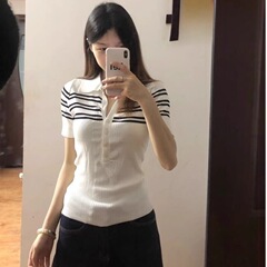 2025 夏ポロ襟半袖トップ Tシャツレディースファッション新カジュアル多用途イントレンドワンピースドロップシッピング