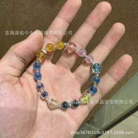 佑金生水晶琉璃半糖玛瑙司改编香灰瓷粉瓷灰瓷多巴胺显白手链手串