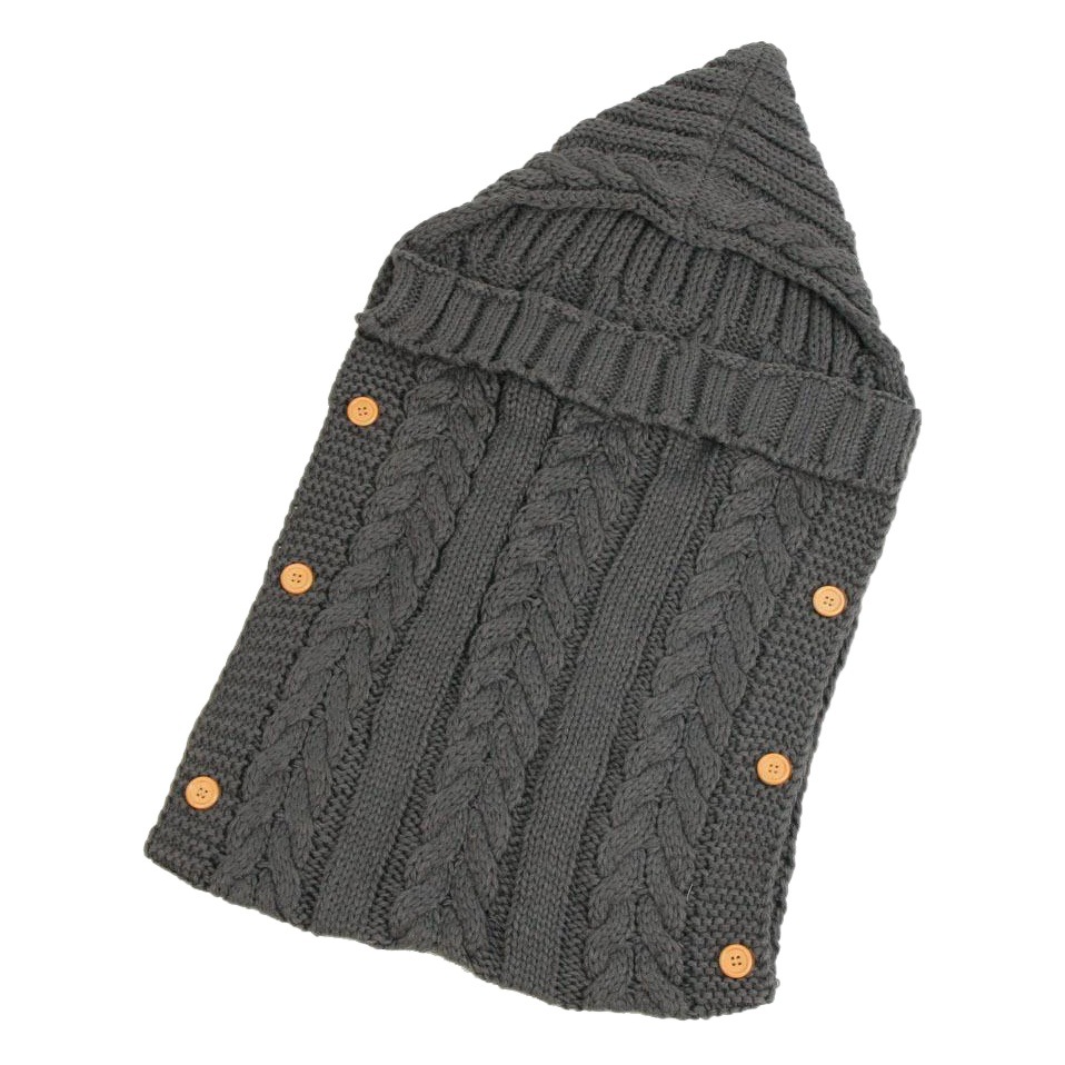 Amazon Hot Selling Autumn and Winter Baby Knitted Wool Sleeping Bag Button Sleeping Bag Children Sleeping Bag Stroller Sleeping Bag