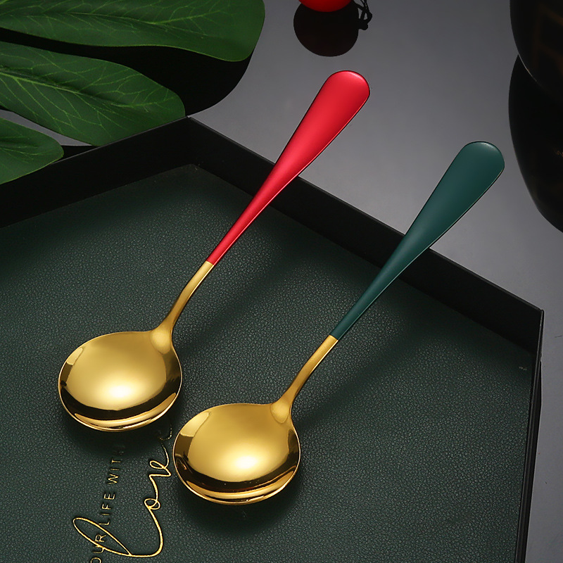 Cuillère à dessert jetable en acier inoxydable pour potage_voghion.com