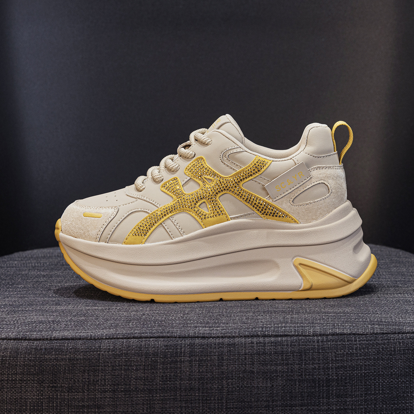 Giày sneaker nữ đế dày tăng chiều cao phong cách cổ điển mới thu 2026 — M2916- 1m màu, M2916-1 màu đỏ, M2916-1 màu vàng chi tiết 25