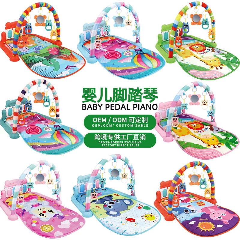 YRB Фабрика Прямая продажа Детская нога 0-1 год Детская музыка фитнес-тренажер Многофункциональный ползание коврик трансграничная горячая продажа