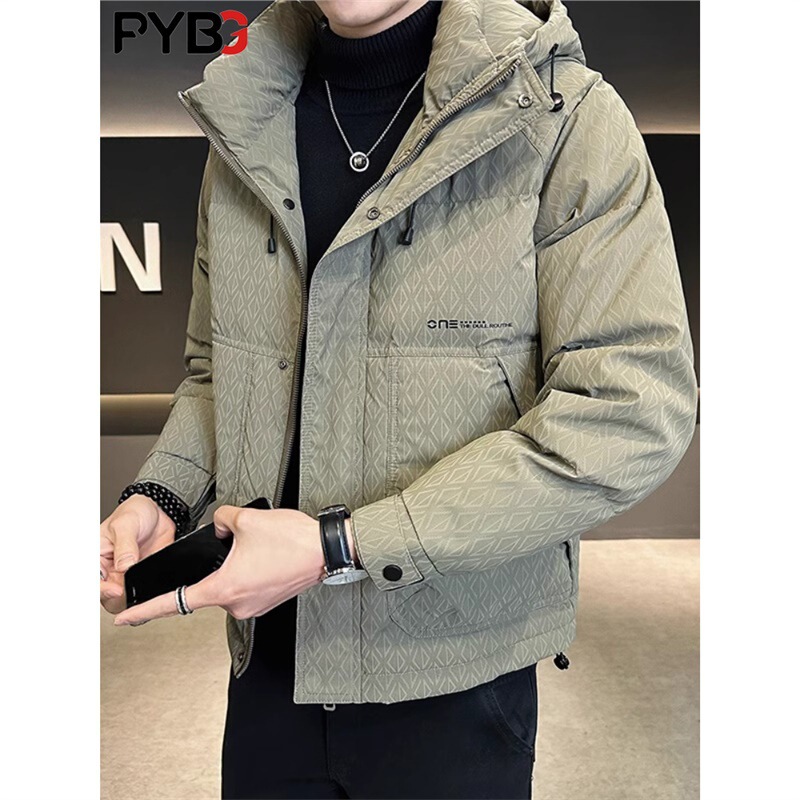 High-end Lightweight White Duck Down Jacket Men's Winter 2024 New Hooded Thickened Trendy Men's Jacket Coat