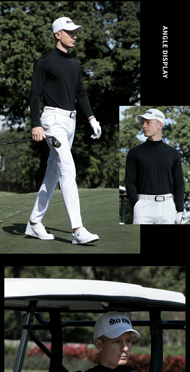 Áo thun dài tay golf nam Mo EYES chất lụa lạnh thoáng khí — M25YF032 trắng lụa lạnh tay dài [lụa lạnh mát/lưới thoáng khí sau lưng/độ đàn hồi cao mềm mại], M25YF032 đen lụa lạnh tay dài [lụa lạnh mát/lưới thoáng khí sau lưng/mềm dẻo đàn hồi cao] chi tiết 12