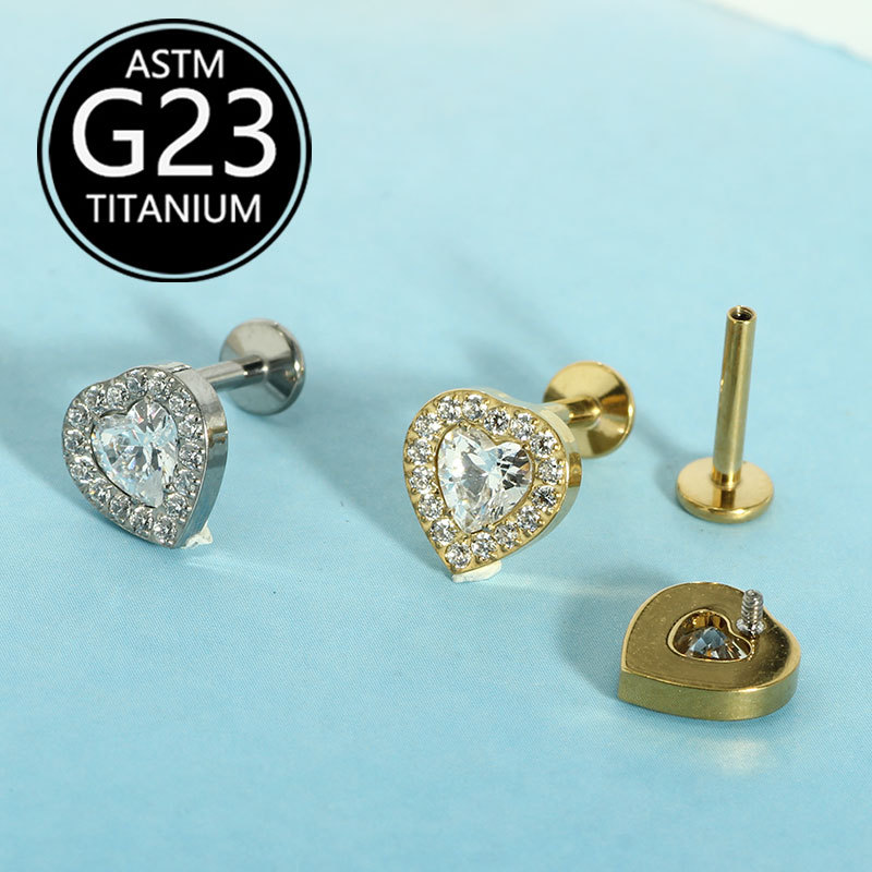 Pointed titanium steel lip stud product view