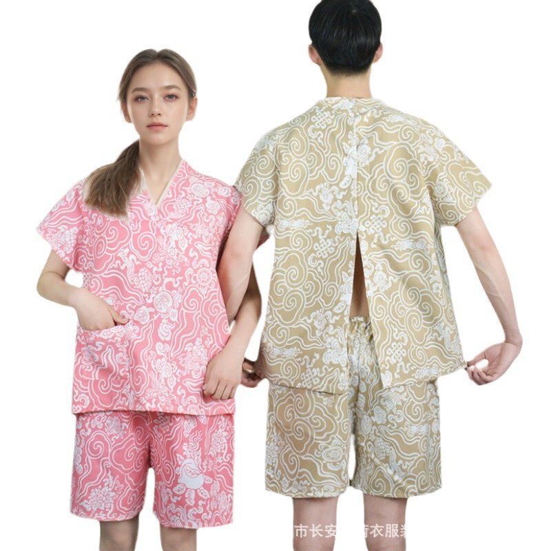 使い捨て理学療法服男性女性の足浴美容院のカスタマーサービスマッサージ服の背中が開いています。|undefined